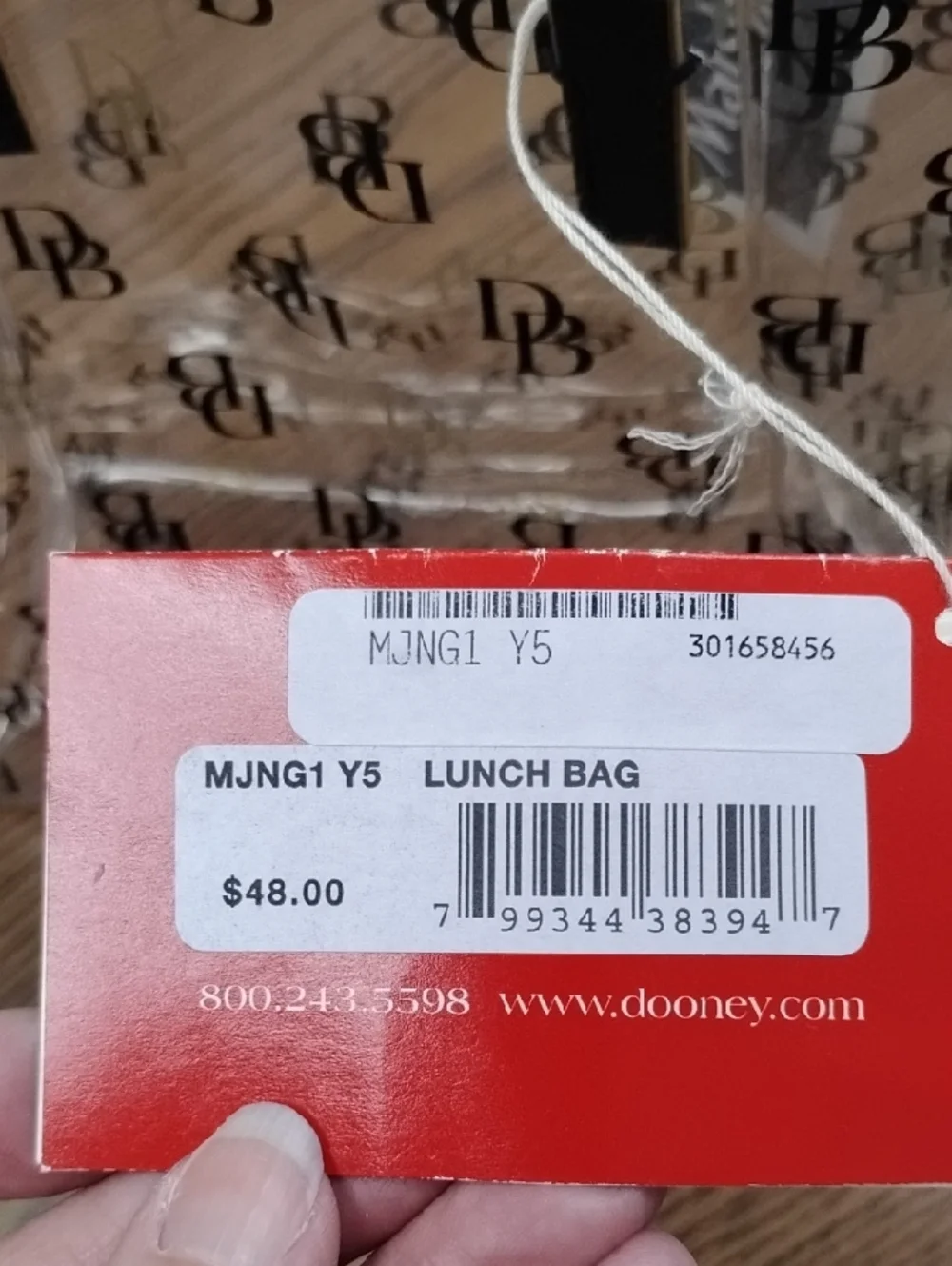 Dooney & Bourke Clear Logo Lunch Bag Tote, Black And Gold Handles/Hardware. NWT - Picture 3 of 7